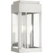 York 2 Light 16 inch Brushed Nickel Outdoor Wall Lantern