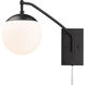 Glenn 1 Light 7.75 inch Matte Black Swing Arm Wall Lamp Wall Light