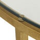 Constance 50 X 50 inch White Leather and Antique Brass Leaf Coffee Table