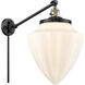 Franklin Restoration Bullet 22 inch 6.00 watt Black Antique Brass Swing Arm Wall Light
