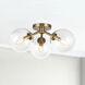 Alora Mood Cassia 3 Light 17.75 inch Aged Gold Semi-Flush Mount Ceiling Light in Clear Glass