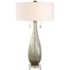 Cardoni 32.25 inch 60 watt Smokey Fern-Green Glass and Crystal Table Lamp Portable Light
