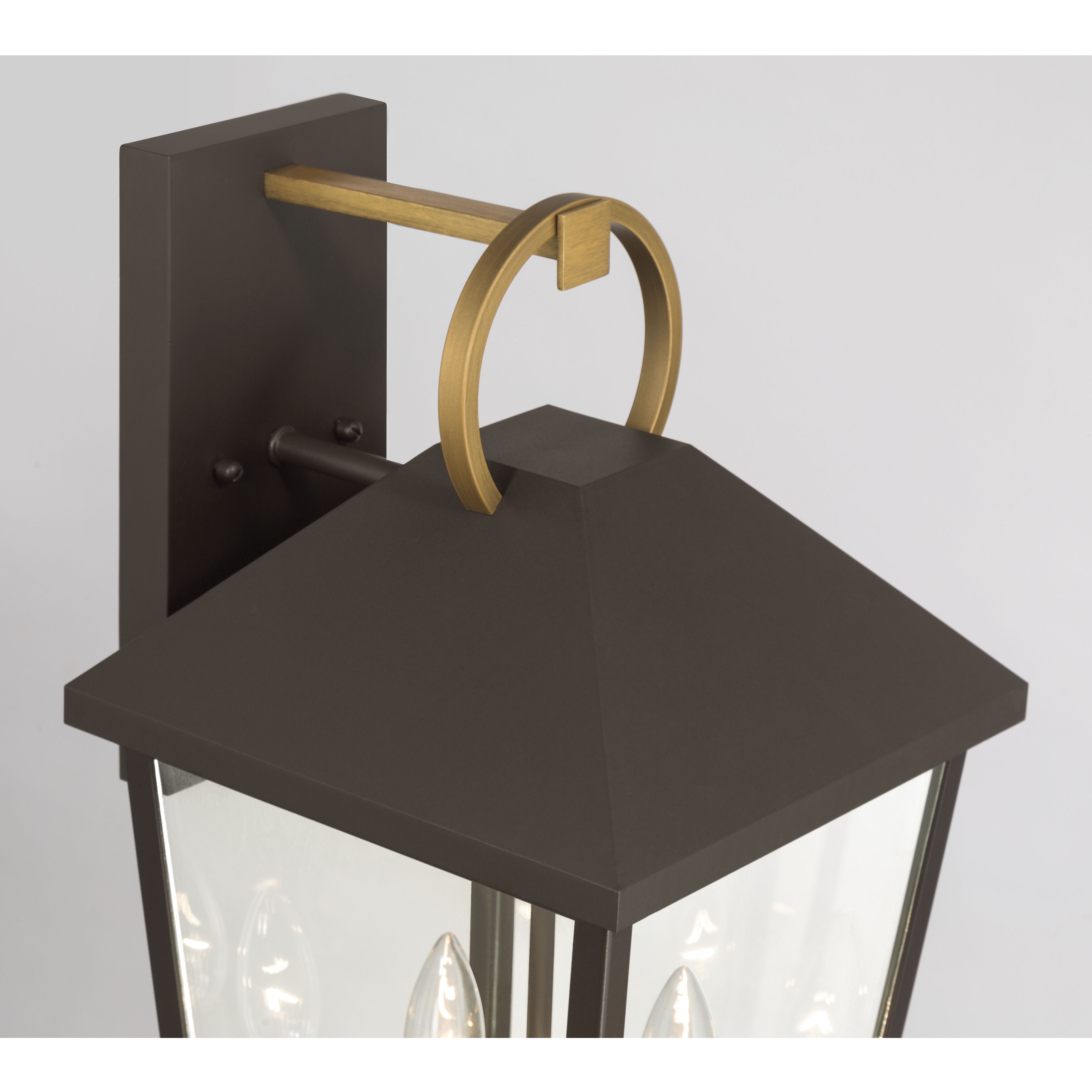 Bayra 2 Light 17 inch Painted Legacy Brass and Dark Bronze Outdoor Wall Lantern