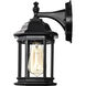 Hopkins 12 inch Matte Black Outdoor Wall Lantern, Small