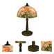 Evelyn 16 inch 60.00 watt Antique Bronze Table Lamp Portable Light in Hand Painted Glass, 2 