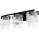 Ontario 3 Light 24.2 inch Matte Black Bathroom Vanity Sconce Wall Light, Medium