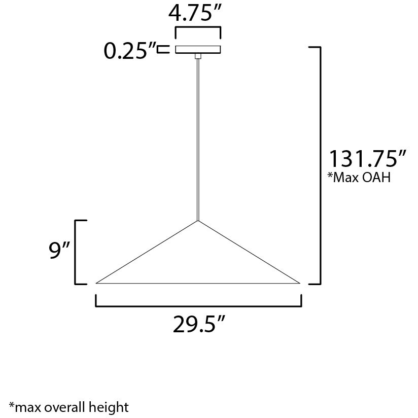 Pitch LED 29.5 inch Black Single Pendant Ceiling Light