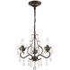 Paris Market 3 Light 13 inch English Bronze Mini Chandelier Ceiling Light in Clear Hand Cut