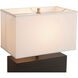 Zen 20 inch 9 watt Ebony and Weathered Brass Reclining Table Lamp Portable Light