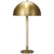 Merlin 28.25 inch Natural Wood and Antique Brass Table Lamp Portable Light