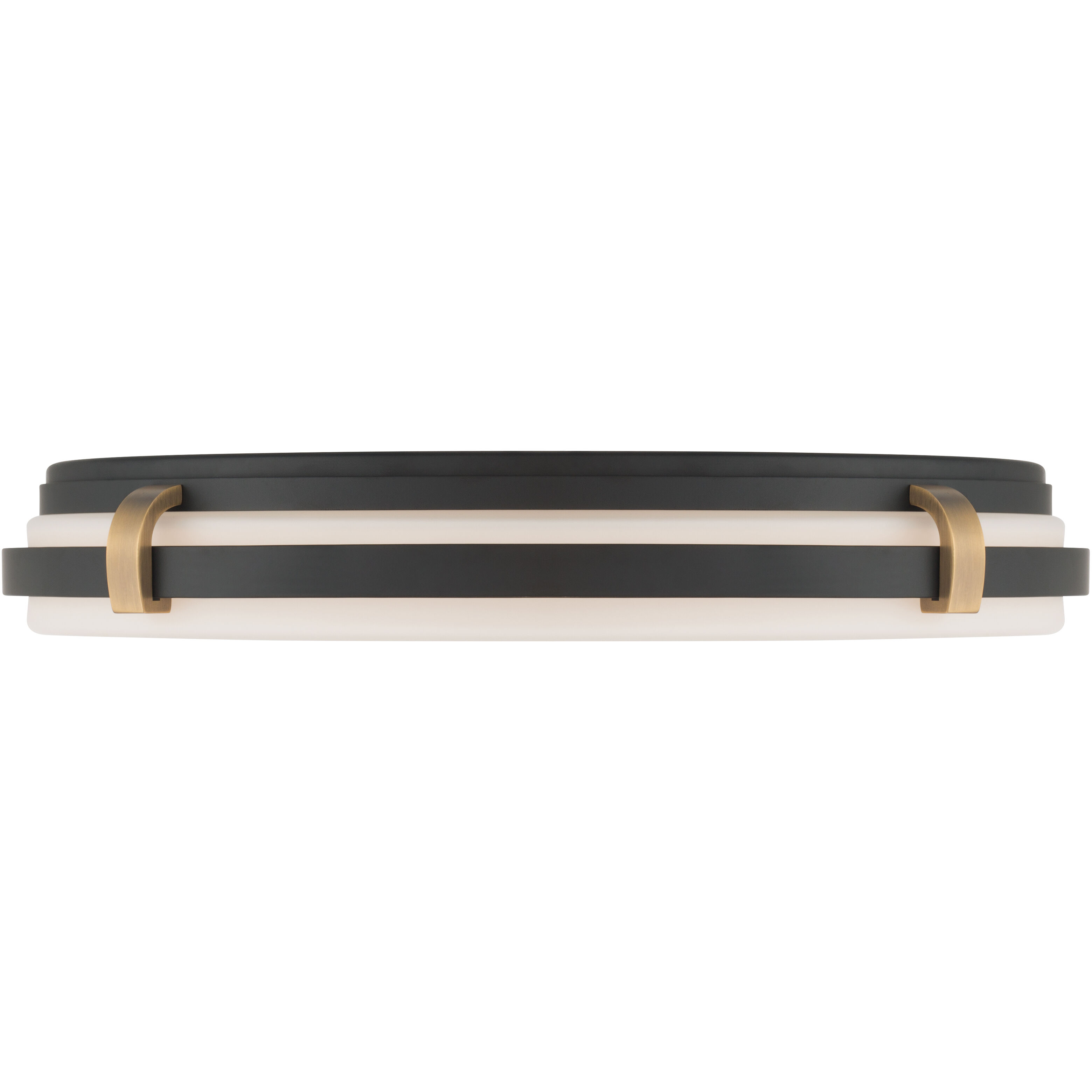 Arclume LED 18.75 inch Dark Matte Black and Legacy Brass Flush Mount Ceiling Light