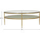 Constance 50 X 50 inch White Leather and Antique Brass Leaf Coffee Table