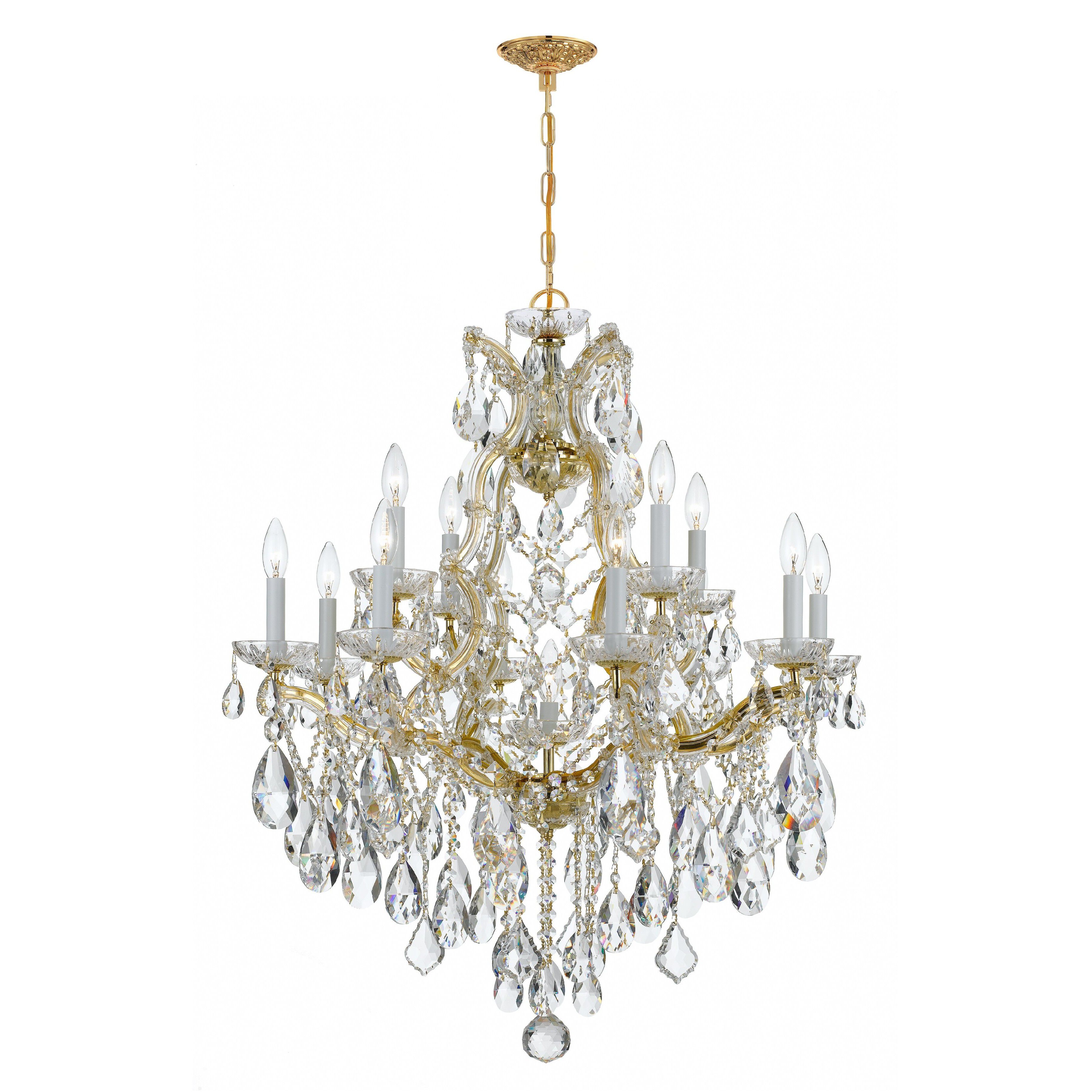 Maria Theresa 13 Light 28 inch Gold Chandelier Ceiling Light in Clear Swarovski Strass