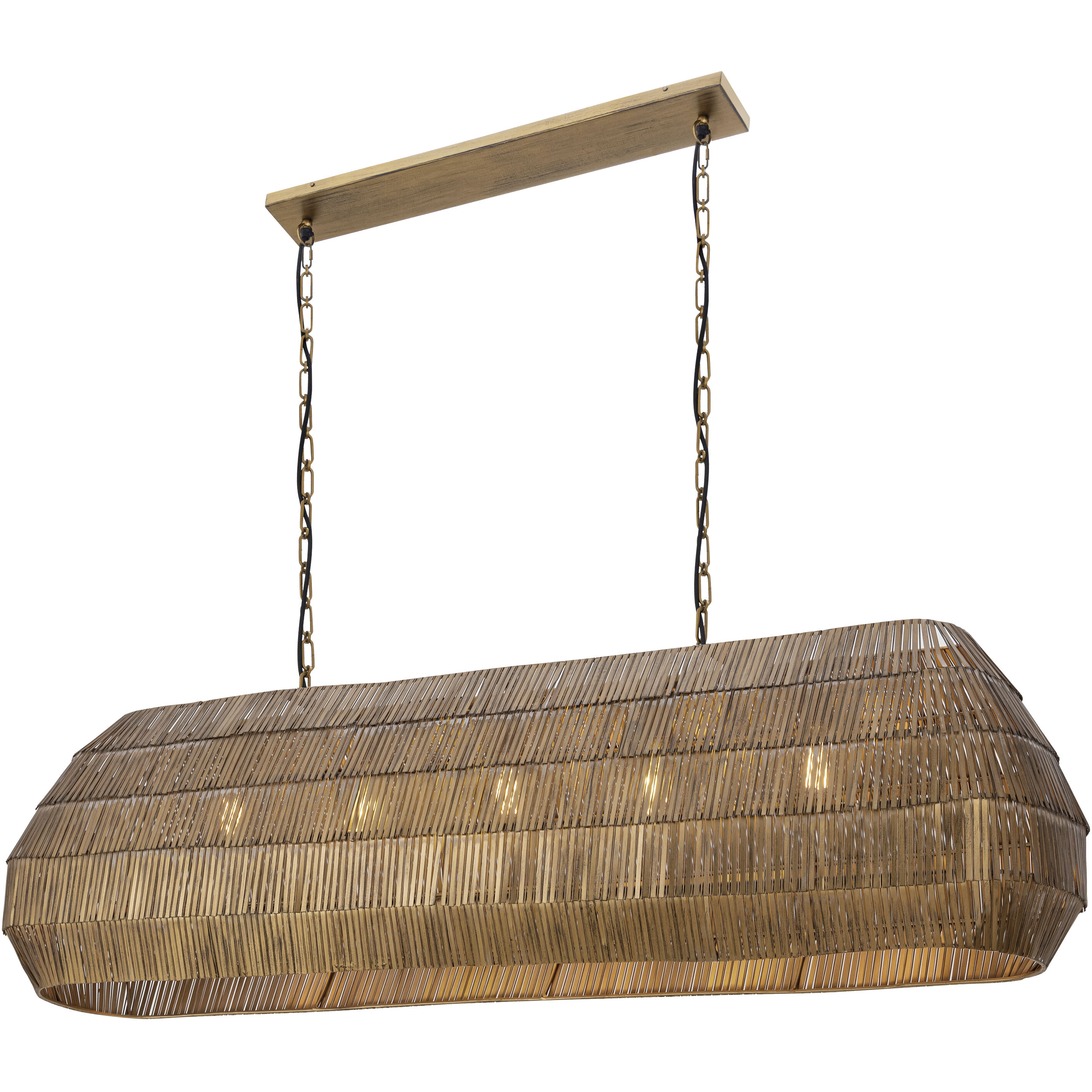 Gilda 5 Light 59 inch Antique Brass Linear Pendant Ceiling Light