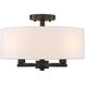 Eliana 4 Light 15.5 inch Matte Black Semi-Flush Mount Ceiling Light