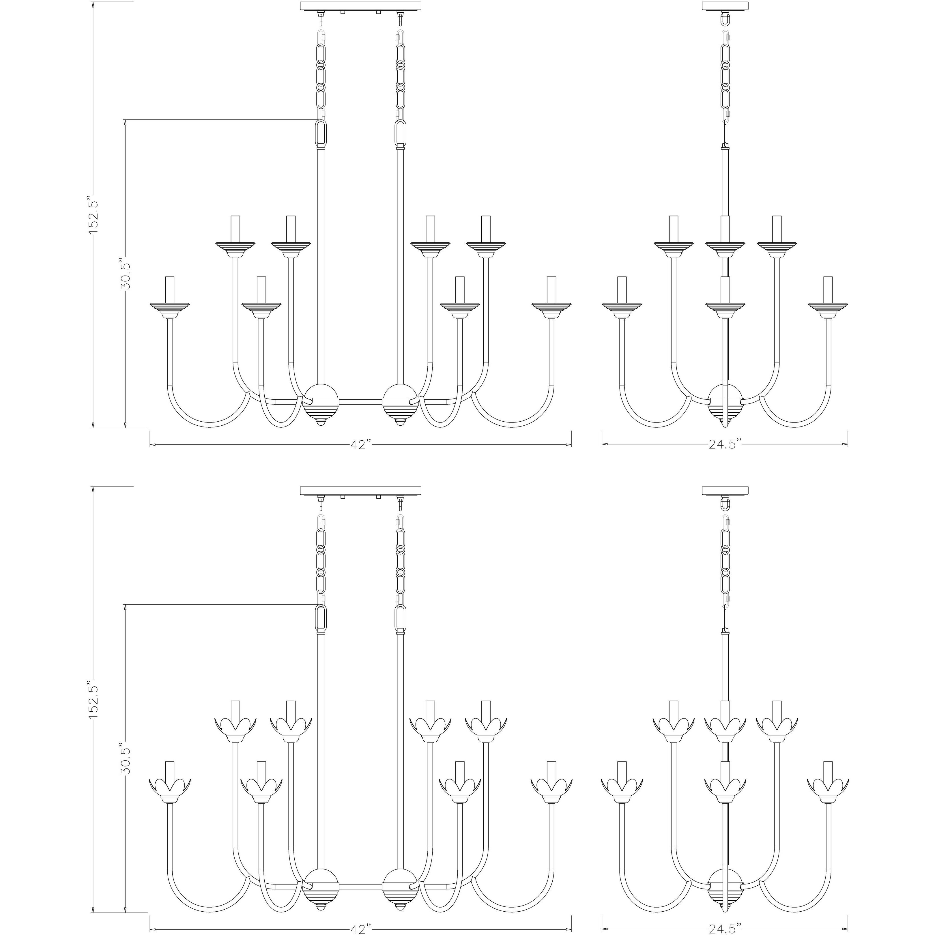 Allistair Linear Chandelier Ceiling Light in Modern Gold