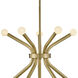 Axton LED 28 inch Lacquered Brass Chandelier Ceiling Light