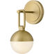 Bowie 1 Light 7.75 inch Lacquered Brass Bath Sconce Wall Light