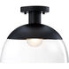 Rey 1 Light 13 inch Matte Black Semi Flush Mount Ceiling Light
