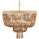 Sabia 6 Light 28 inch Natural/Coco Cream Chandelier Ceiling Light