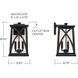 Marshall 3 Light 16.5 inch Black Outdoor Wall Lantern