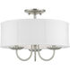 Brookdale 3 Light 16 inch Brushed Nickel Semi-Flush Mount Ceiling Light