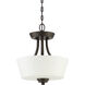 Neighborhood Grace 2 Light 13 inch Espresso Convertible Semi Flush Ceiling Light in White Frosted Glass, Convertible