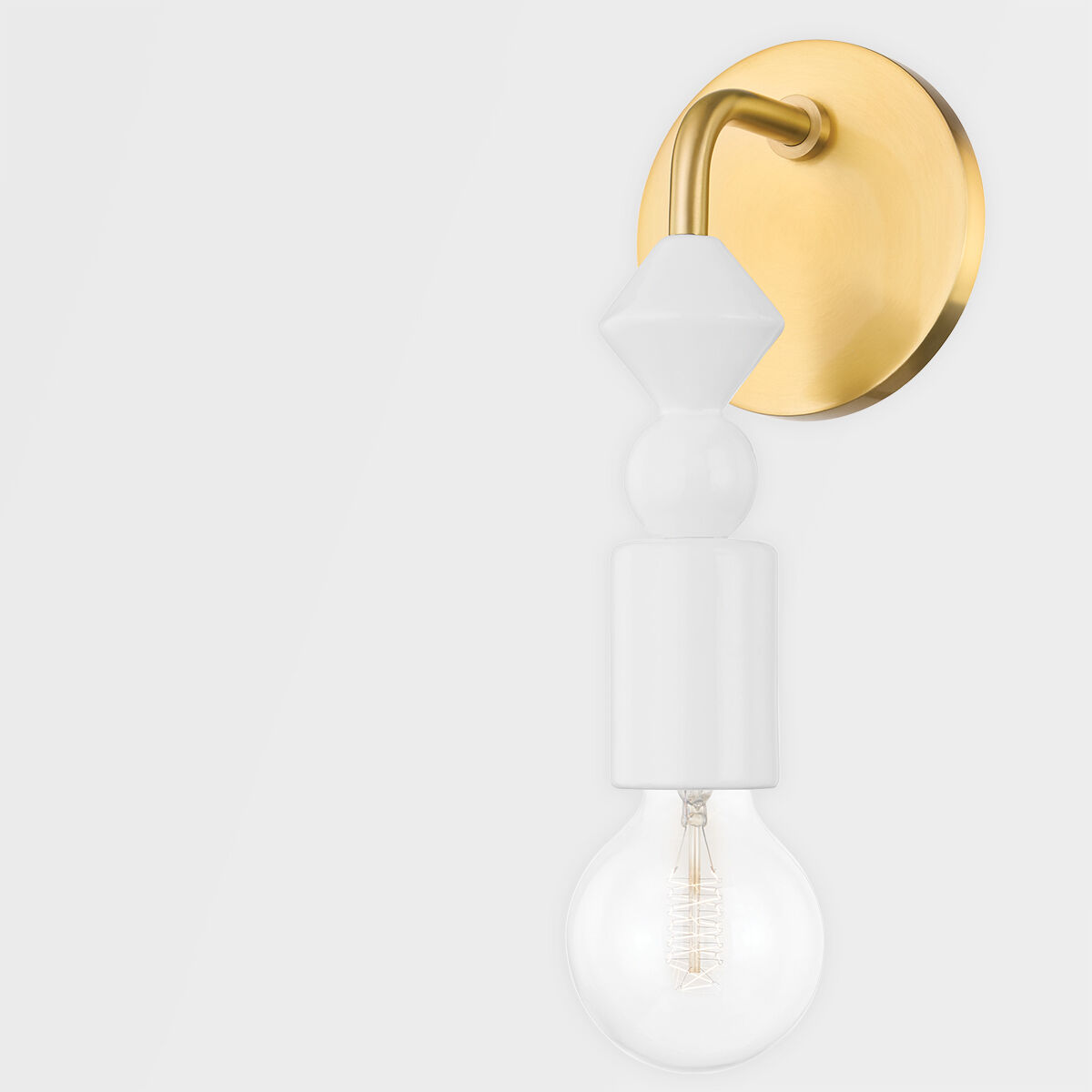 Flora 1 Light 5 inch Aged Brass Wall Sconce Wall Light