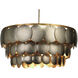 Calypso 4 Light 30 inch Champagne Leaf w/ Gold Leaf Trim Three Tier Chandelier Ceiling Light