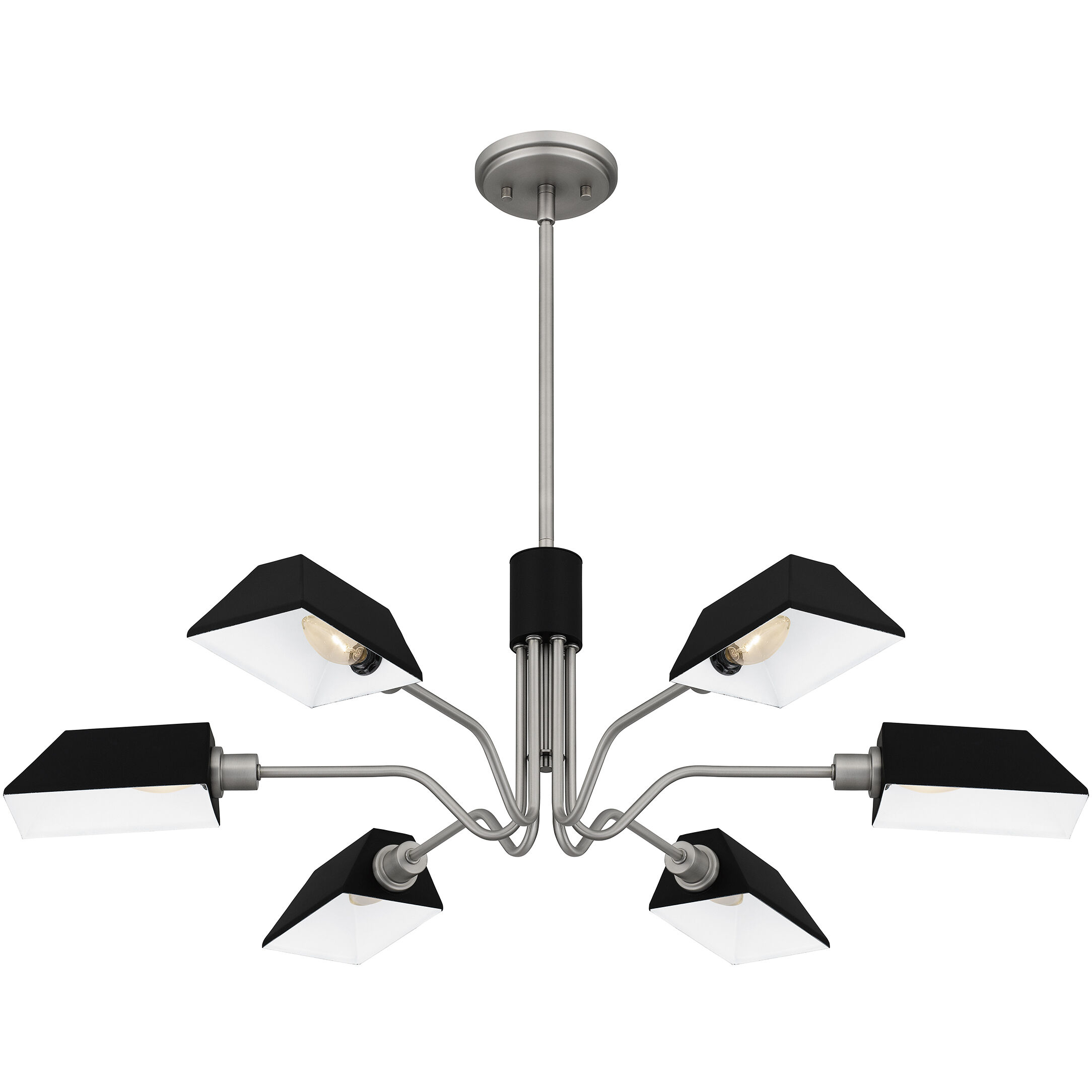 Sienna 6 Light 34.5 inch Antique Nickel Chandelier Ceiling Light