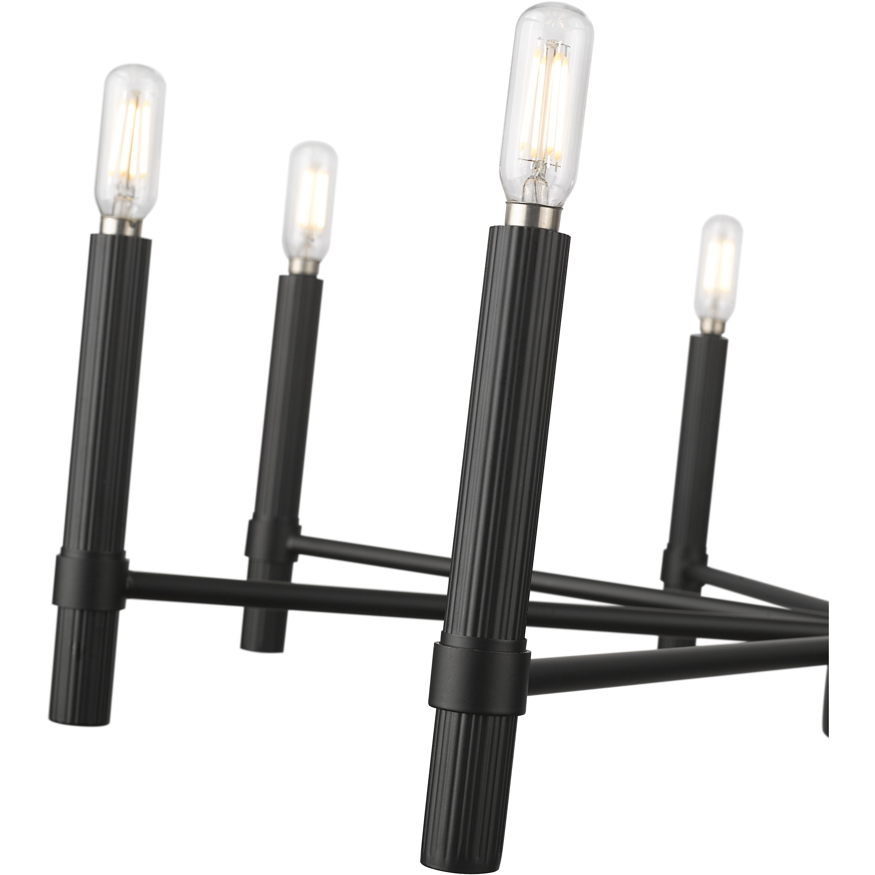 Skyva 8 Light 30.25 inch Matte Black Chandelier Ceiling Light