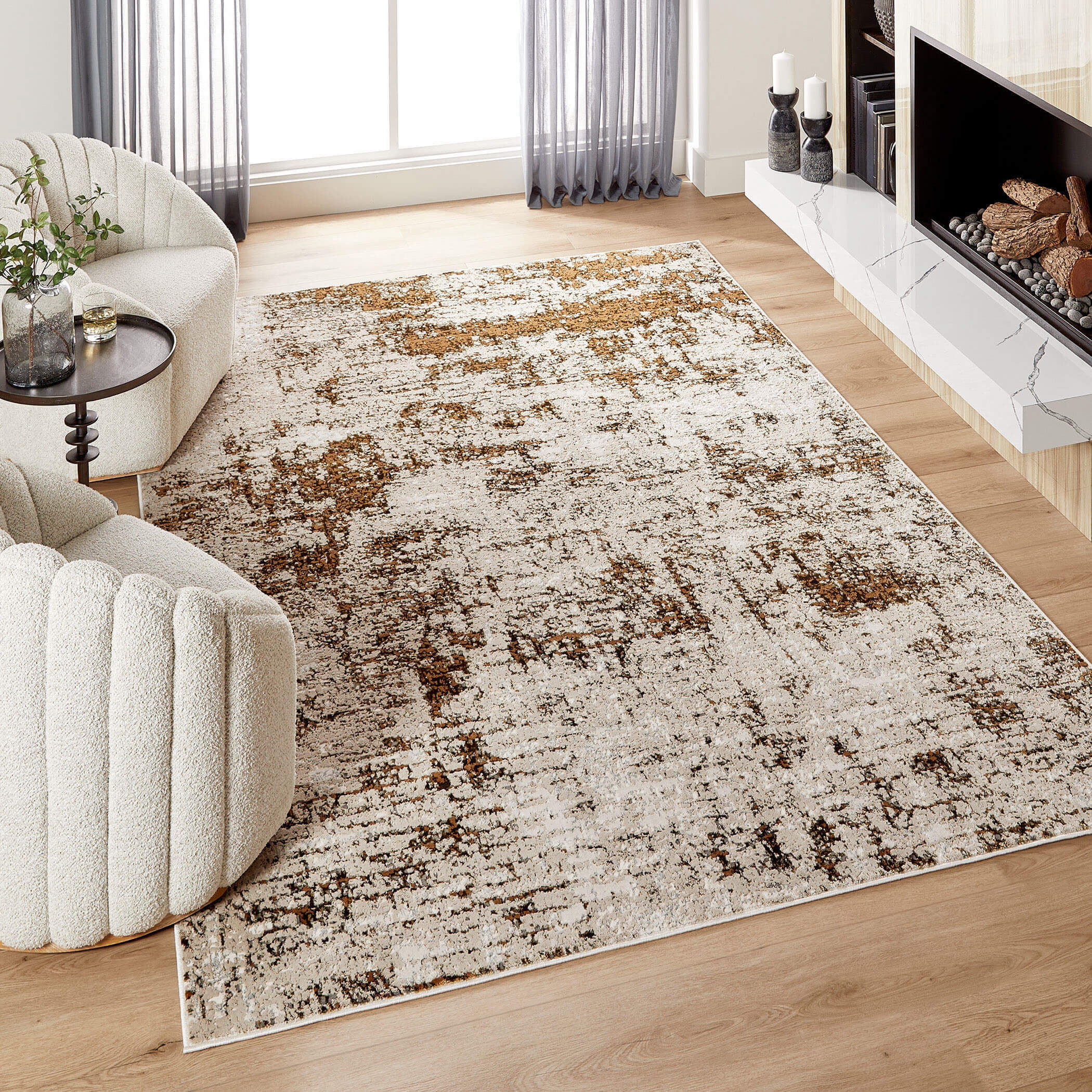 Artema 130 X 94 inch Gold Rug in 8 x 11
