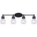 Madison 4 Light 33 inch Black Vanity Light Wall Light
