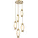 Gem Mandrel LED 21.4 inch Gilded Brass Multi-Pendant Ceiling Light