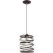 Geometric 1 Light 8 inch Bronze Mini Pendant Ceiling Light