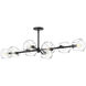 Alora Mood Willow 8 Light 48.25 inch Matte Black Linear Pendant Ceiling Light in Clear Glass
