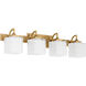 Diamonte 4 Light 30.25 inch Brushed Brass Vanity Light Wall Light