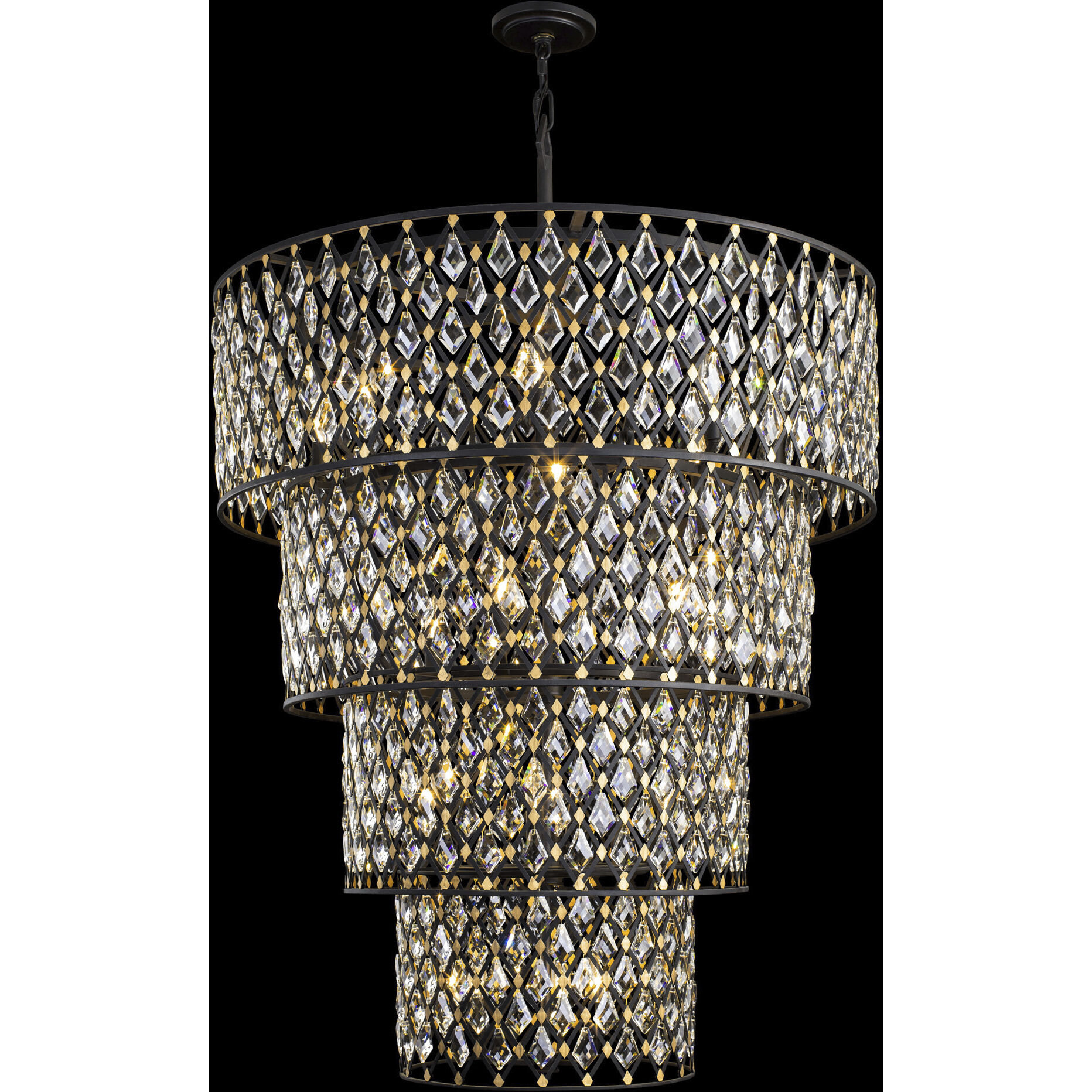 Windsor 21 Light 40 inch Carbon Black/Havana Gold Chandelier Ceiling Light