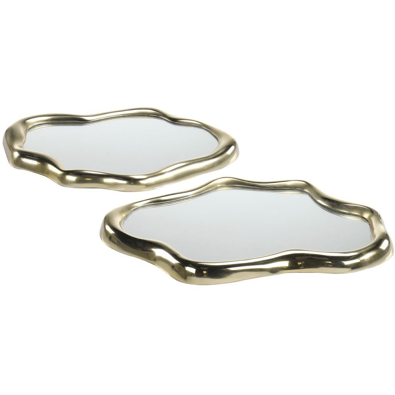 Flowing Gold Trays, Set of 2