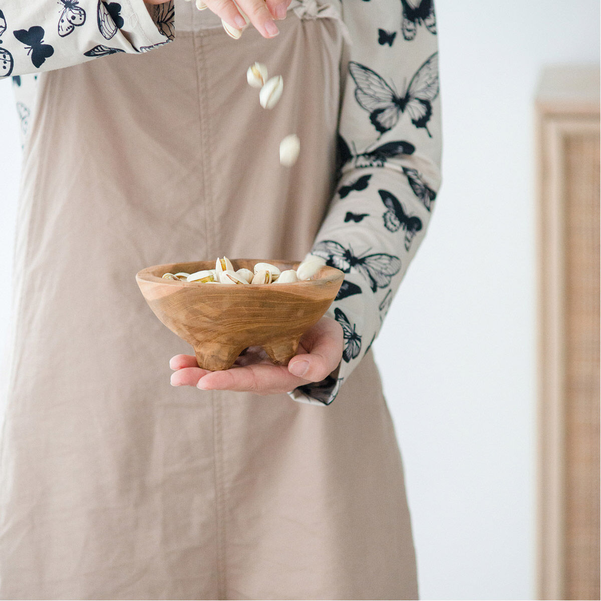 Teak 6 X 3 inch Bowls, With Legs, Set of 2