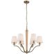 Curva 6 Light 27 inch Brushed Champagne Gold Chandelier Ceiling Light