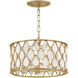 Estie 3 Light 16 inch Piastra Gold Semi-flush Mount Ceiling Light