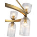 Alora Mood Nelly 10 Light 25.88 inch Brushed Gold Chandelier Ceiling Light in Clear Ribbed Glass Shade