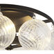 Alora Mood Faye 3 Light 17.75 inch Matte Black Semi-Flush Mount Ceiling Light in Clear Ribbed Glass