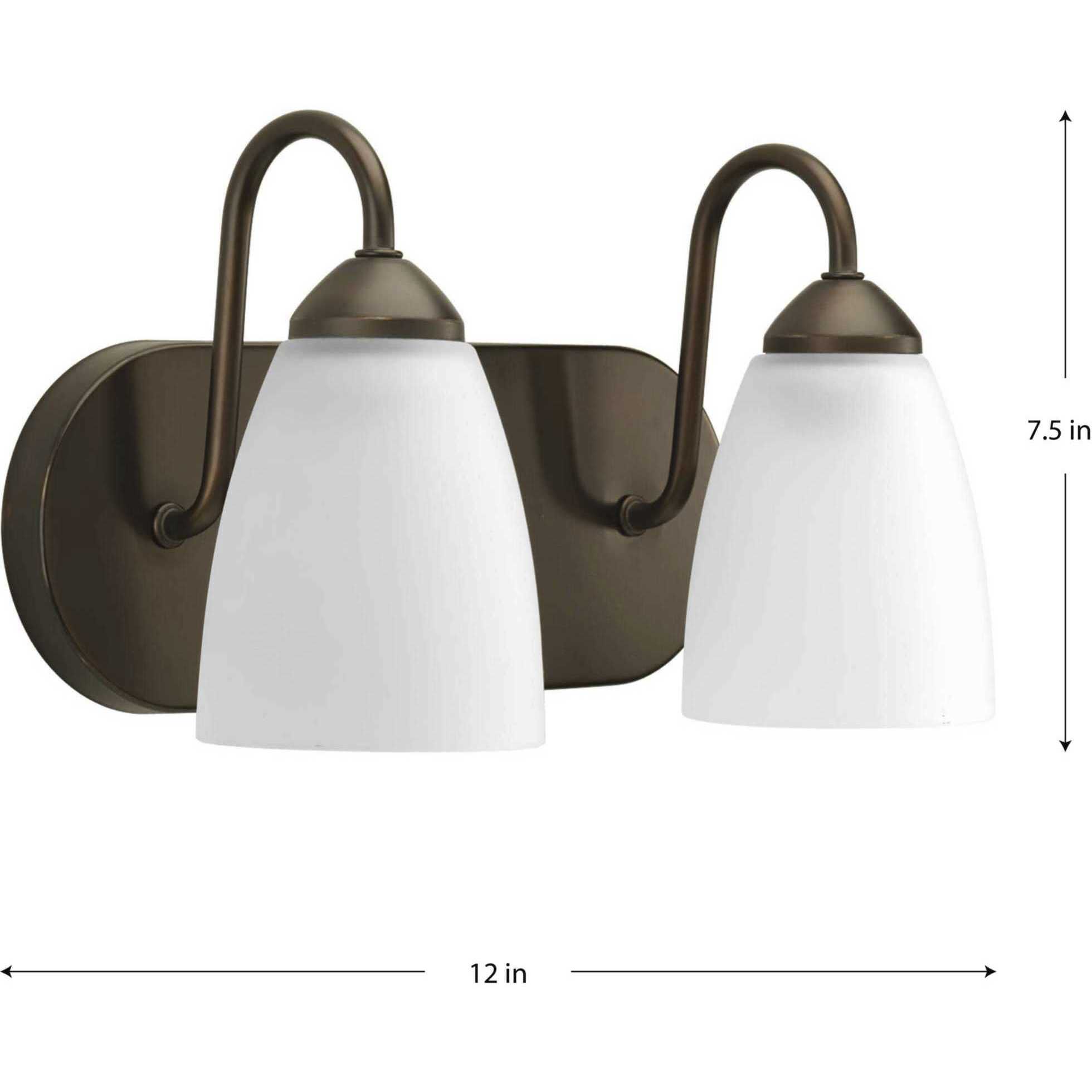 Gather 2 Light 12 inch Antique Bronze Bath Vanity Wall Light in Bulbs Not Included, Standard