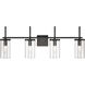 Oakland 4 Light 32.5 inch Black Vanity Light Wall Light
