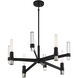 Windamere 4 Light 28 inch Textured Black with Polished Nickel Chandelier Ceiling Light