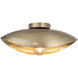 Maverick 1 Light 17.5 inch Antique Brass Flush Mount Ceiling Light
