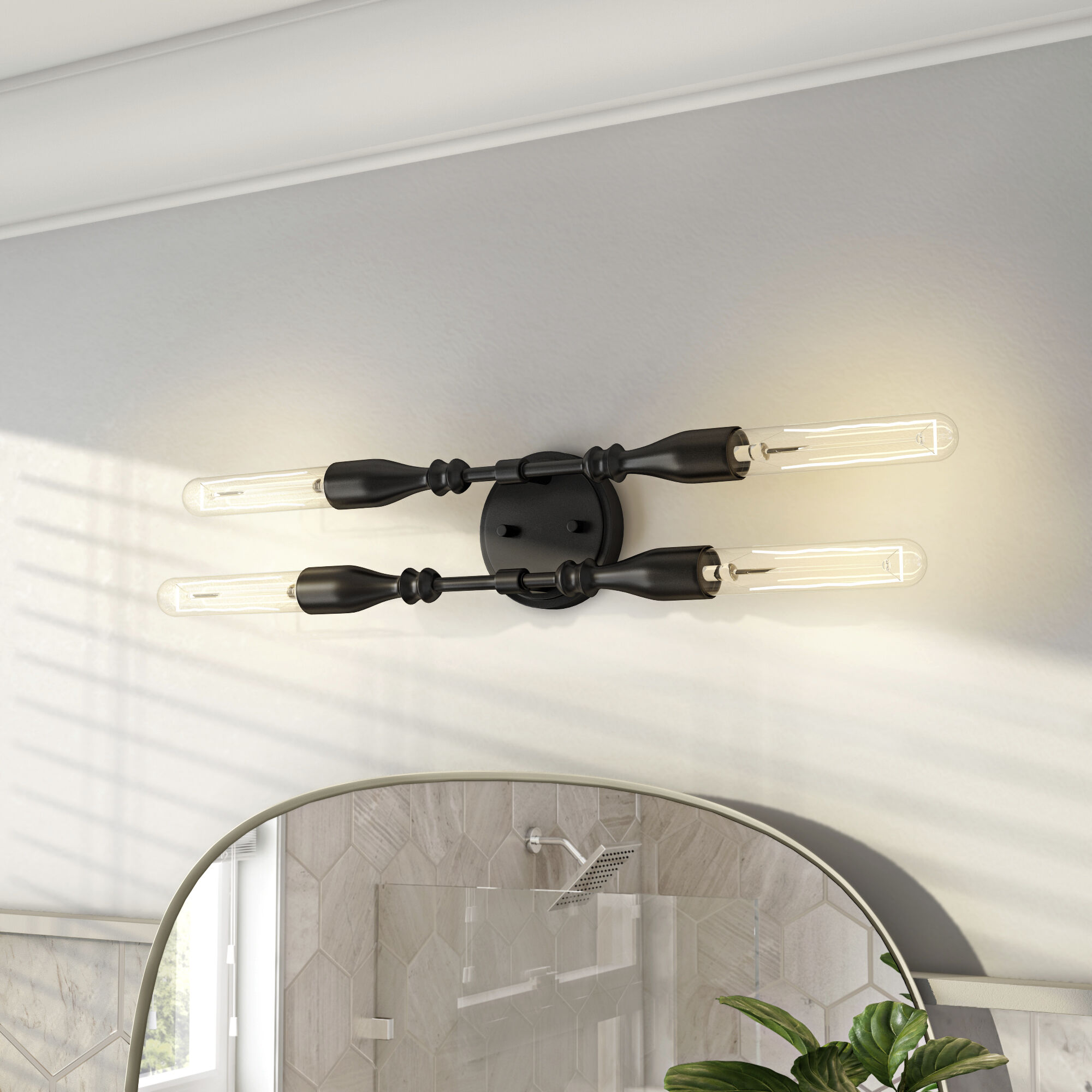 Louise 4 Light 16 inch Matte Black Vanity Light Wall Light