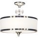 Cosmopolitan 3 Light 15.5 inch Brushed Nickel Semi Flush Mount Ceiling Light